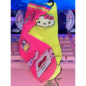 Hello Kitty & Friends Capris Socks Neon Pink Yellow Thin 2024 Sanrio 2 Pair